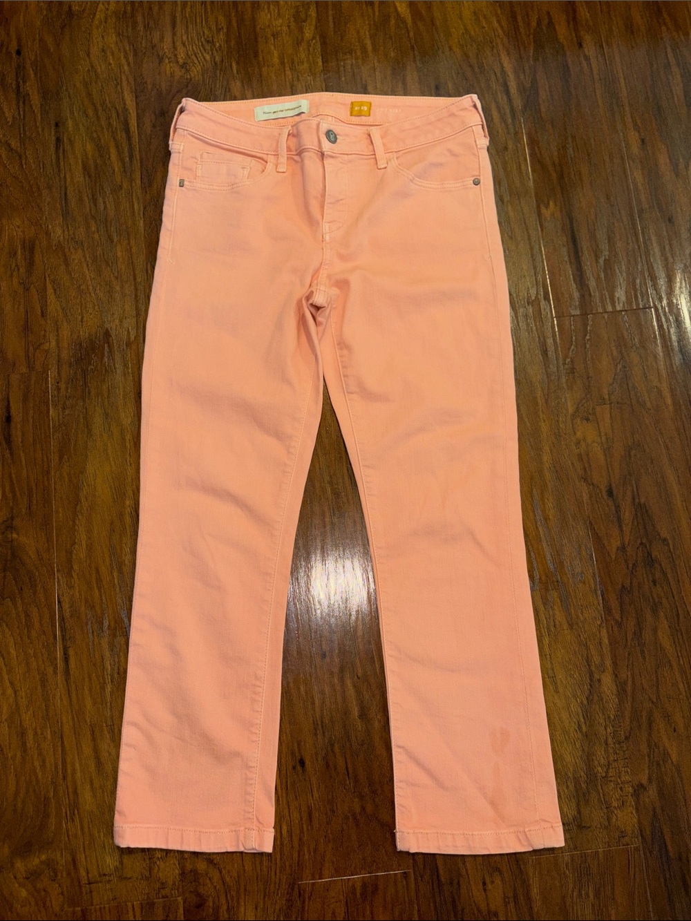 Pilcro and the Letterpress Women's Peach-Pink Straight Leg pants 29